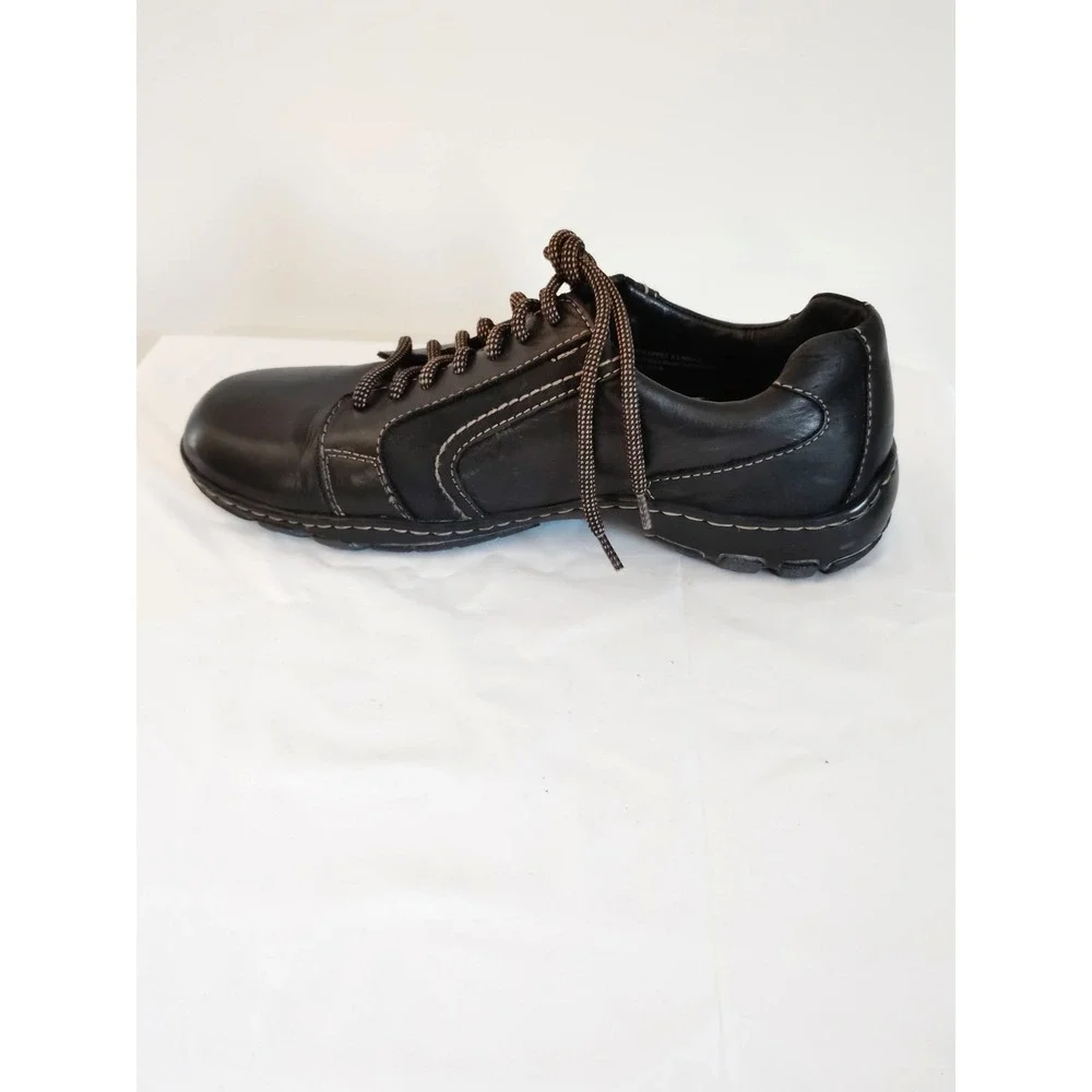 Born Nigel Men'9.5 Black Leather Lace Up Streetwear Biker Casual Oxford Shoes